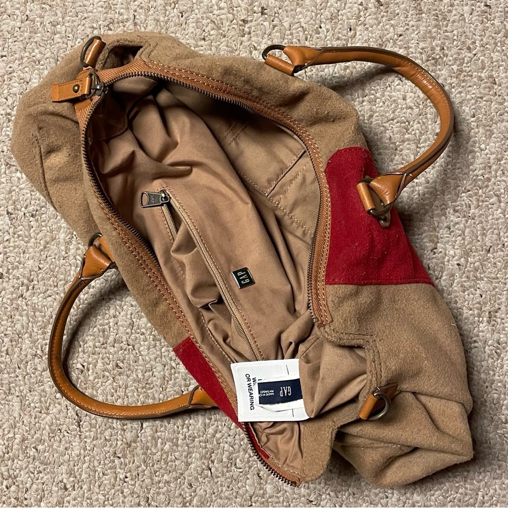 GAP Women’s Purse Bag Tan and Red Soft - Picture 6 of 10